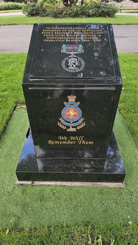 Operation Banner - 1st Battalion Kings Regiment Memorial Marker. Click for full size. Operation Banner - 1st Battalion Kings Regiment Memorial Marker image. Click for full size.