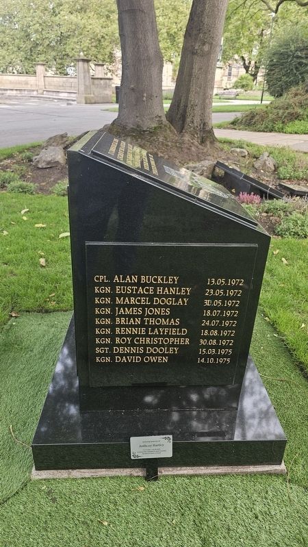 Operation Banner - 1st Battalion Kings Regiment Memorial (Side Panel). Click for full size. Operation Banner - 1st Battalion Kings Regiment Memorial (Side Panel) image. Click for full size.