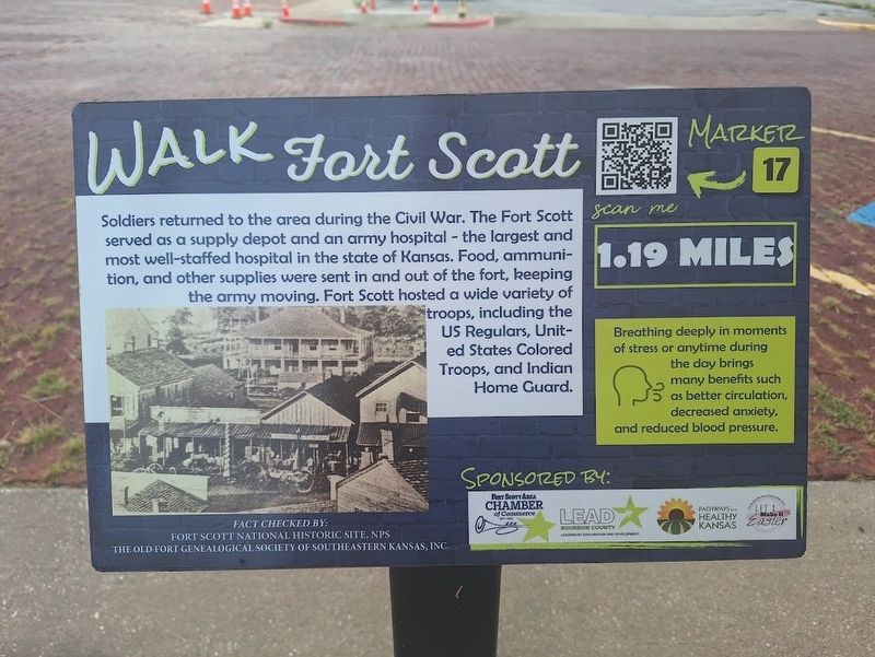 Fort Scott after the Civil War Marker. Click for full size. Fort Scott after the Civil War Marker image. Click for full size.