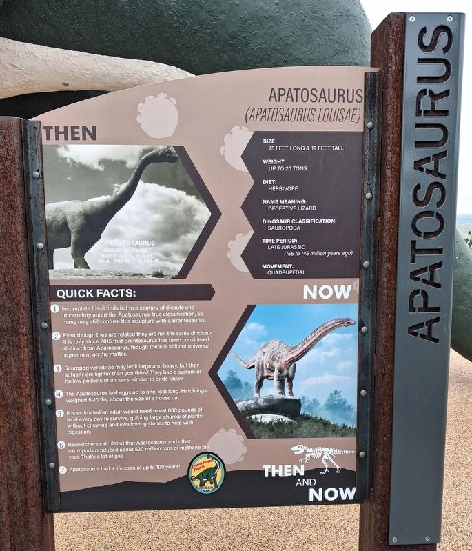 Apatosaurus Marker. Click for full size. Apatosaurus Marker image. Click for full size.