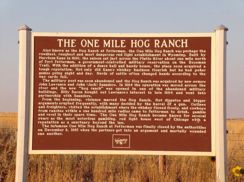 The One Mile Hog Ranch Marker. Click for full size. The One Mile Hog Ranch Marker image. Click for full size.