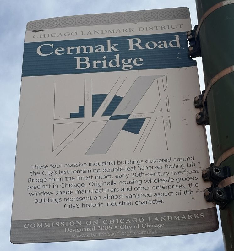 Cermak Road Bridge Marker. Click for full size. Cermak Road Bridge Marker image. Click for full size.