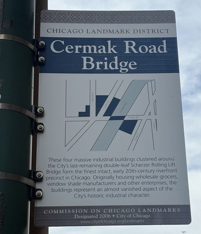 Cermak Road Bridge Marker. Click for full size. Cermak Road Bridge Marker image. Click for full size.