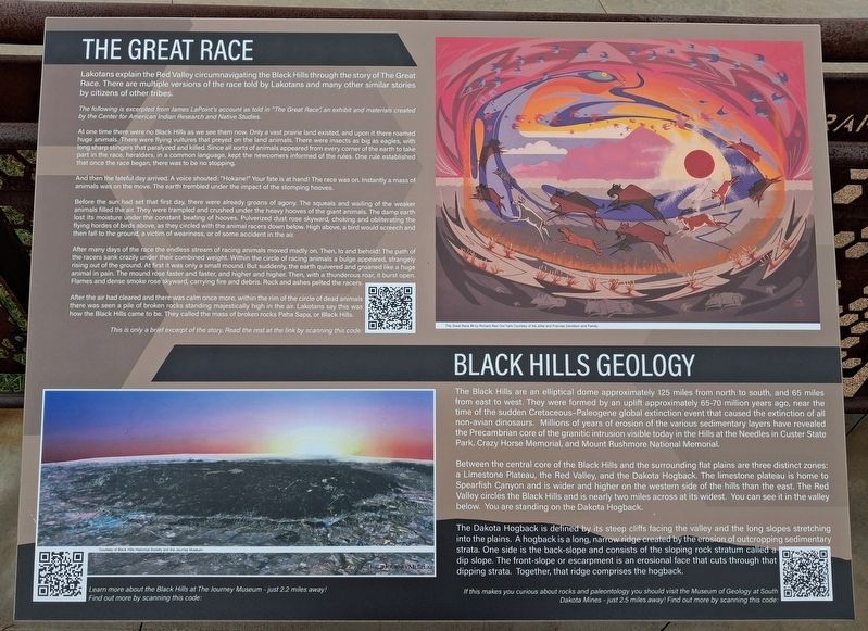 The Great Race/Black Hills Geology Marker. Click for full size. The Great Race/Black Hills Geology Marker image. Click for full size.
