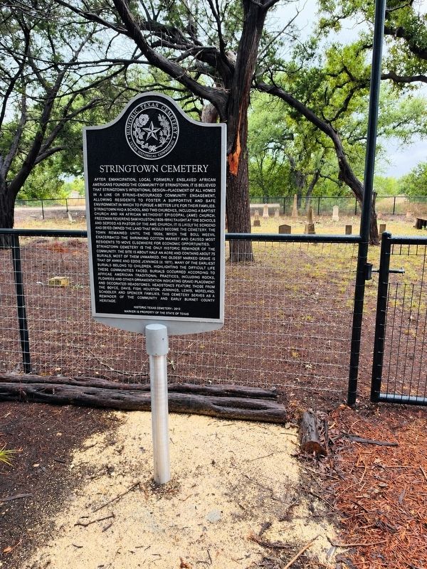 Stringtown Cemetery Marker. Click for full size. Stringtown Cemetery Marker image. Click for full size.