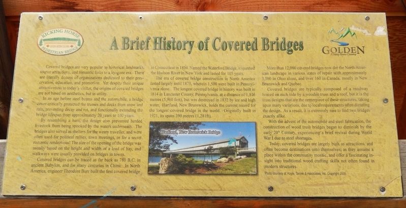 A Brief History of Covered Bridges Marker image. Click for full size.