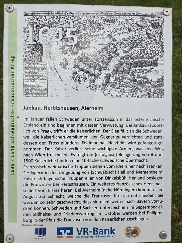 Jankau, Herbsthausen, Alerheim Marker. Click for full size. Jankau, Herbsthausen, Alerheim Marker image. Click for full size.