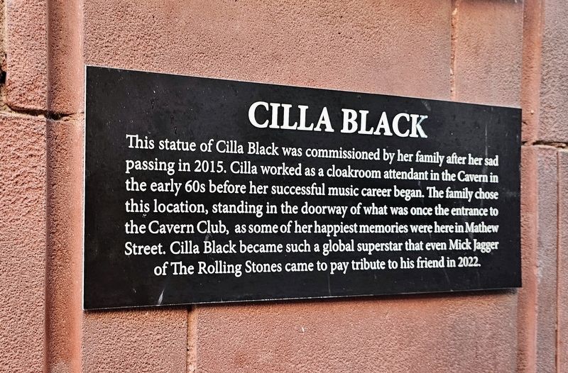 Cilla Black Marker. Click for full size. Cilla Black Marker image. Click for full size.