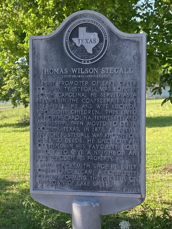Thomas Wilson Stegall Marker image. Click for full size.