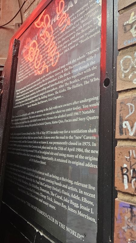 History of the Cavern Marker. Click for full size. History of the Cavern Marker image. Click for full size.