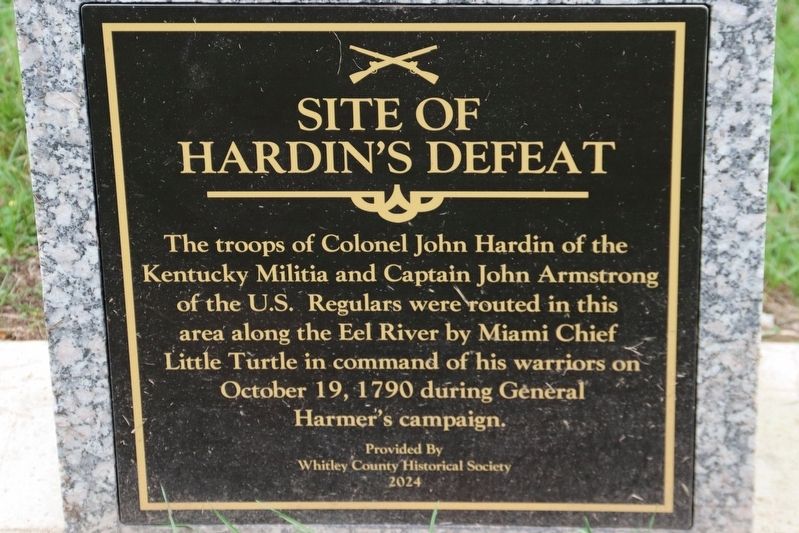 Site of Hardin's Defeat Marker. Click for full size. Site of Hardin's Defeat Marker image. Click for full size.