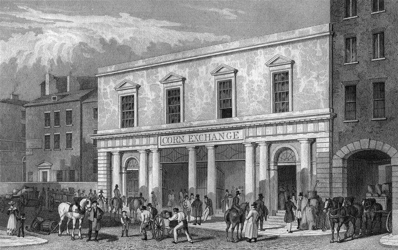 1827 engraving of the Liverpool Corn Exchange. Click for full size. 1827 engraving of the Liverpool Corn Exchange image. Click for full size.