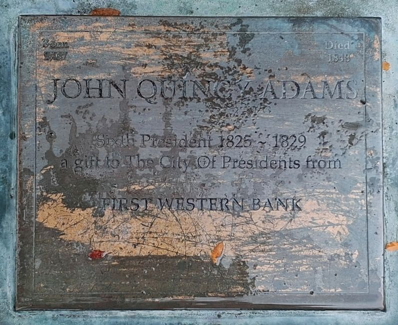 John Quincy Adams Marker. Click for full size. John Quincy Adams Marker image. Click for full size.