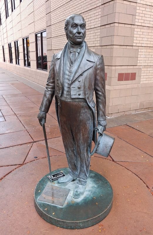 John Quincy Adams Marker and Statue. Click for full size. John Quincy Adams Marker and Statue image. Click for full size.