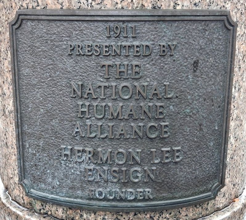 The National Humane Alliance Fountain Marker. Click for full size. The National Humane Alliance Fountain Marker image. Click for full size.