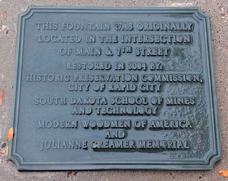 The National Humane Alliance Fountain Restoration Marker. Click for full size. The National Humane Alliance Fountain Restoration Marker image. Click for full size.