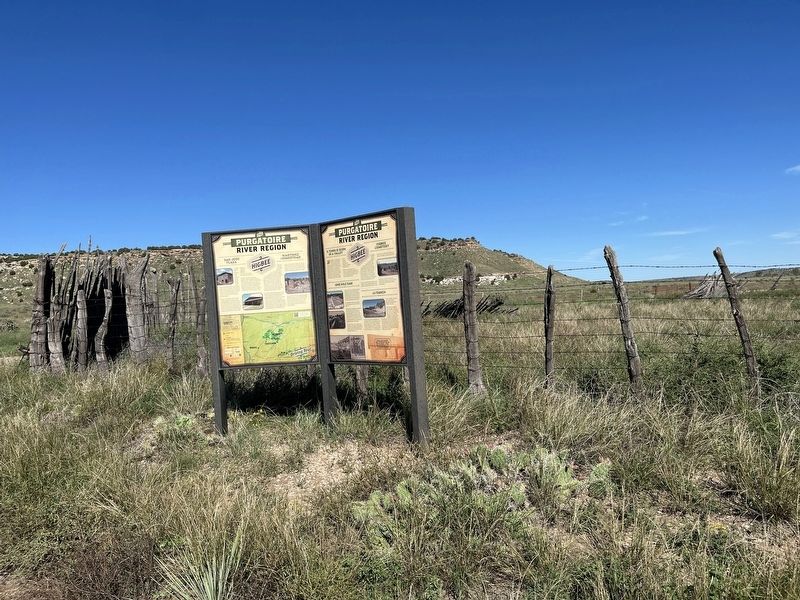 The Purgatoire River Region Marker Wide View image. Click for full size.