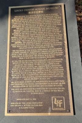 Locke Chinese School Museum Marker. Click for full size. Locke Chinese School Museum Marker image. Click for full size.