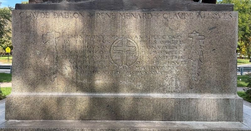 The rear of the base of the Jacques Marquette-Louis Jolliet Monument image. Click for full size.