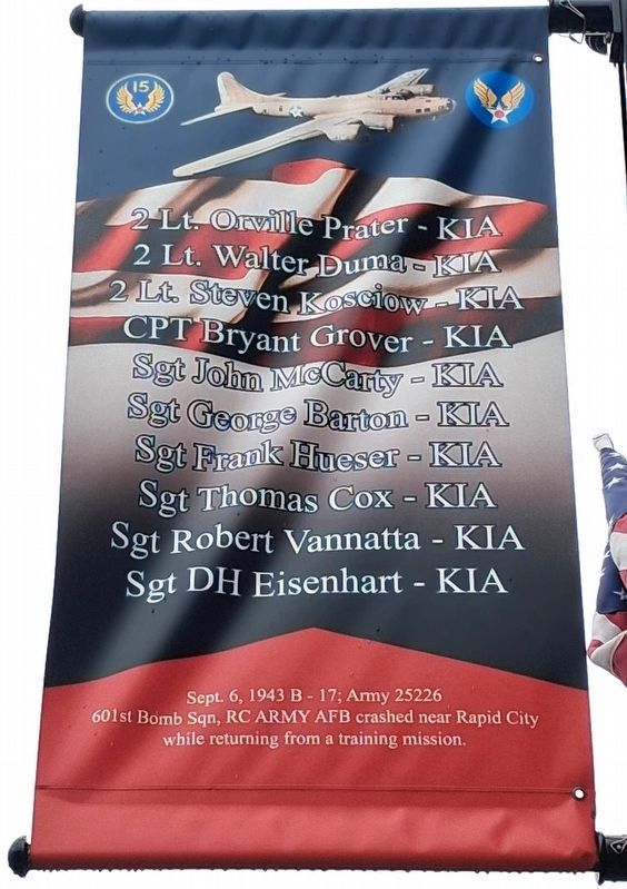601st Bomb Squadron Army B-17 25226 Crash Banner. Click for full size. 601st Bomb Squadron Army B-17 25226 Crash Banner image. Click for full size.