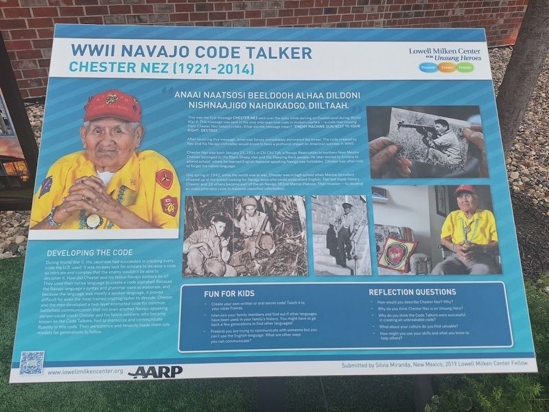 WWII Navajo Code Talker Marker image. Click for full size.