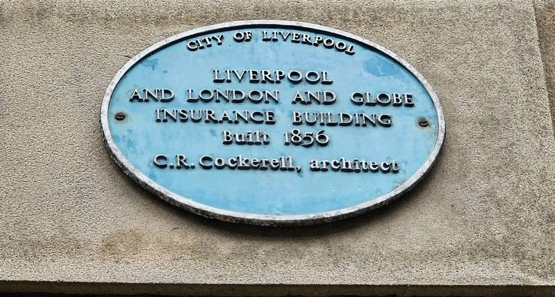 Liverpool and London and Globe Insurance Building Marker. Click for full size. Liverpool and London and Globe Insurance Building Marker image. Click for full size.