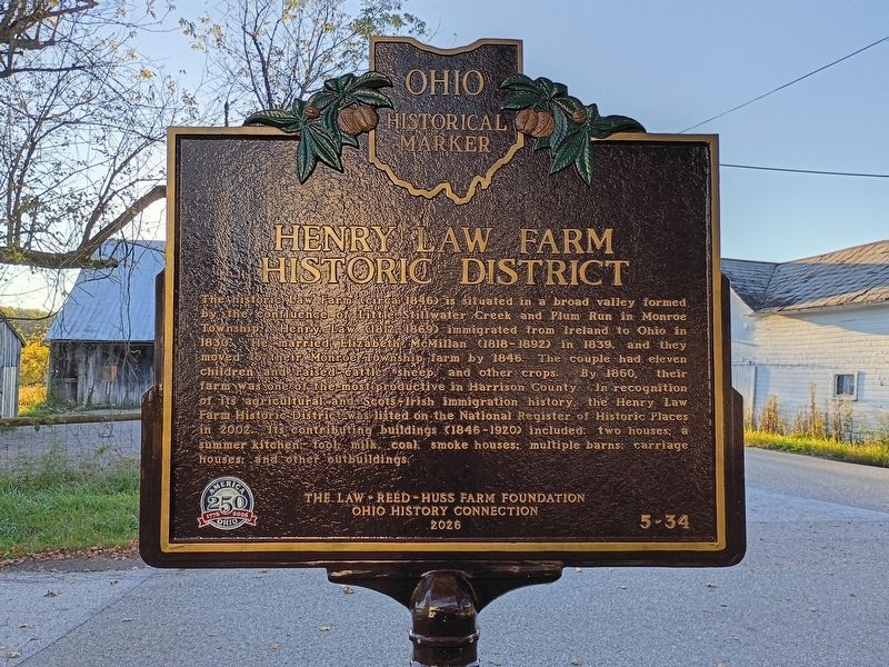 Henry Law Farm Historic District side of marker image. Click for full size.