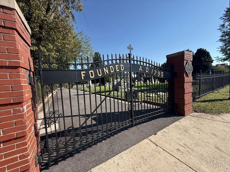The Basilica of Saint Mary Cemetery Entrance along South Washington Street. Click for full size. The Basilica of Saint Mary Cemetery Entrance along South Washington Street image. Click for full size.