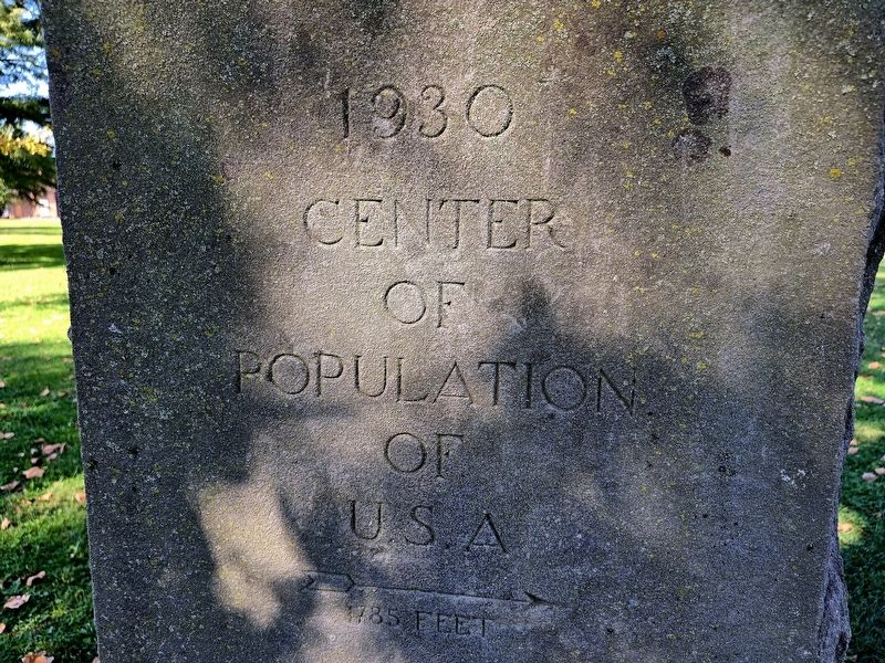 1930 center of population Marker. Click for full size. 1930 center of population Marker image. Click for full size.