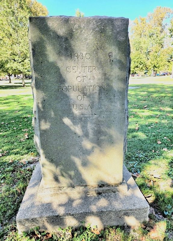1930 center of population Marker. Click for full size. 1930 center of population Marker image. Click for full size.