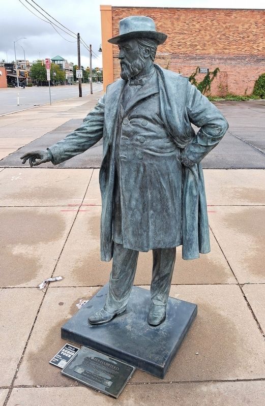 James Garfield Marker and Sculpture. Click for full size. James Garfield Marker and Sculpture image. Click for full size.