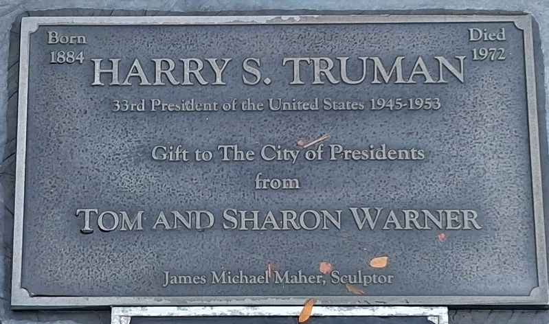 Harry S. Truman Marker. Click for full size. Harry S. Truman Marker image. Click for full size.