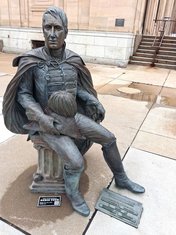 William Henry Harrison Marker and Sculpture image. Click for full size.
