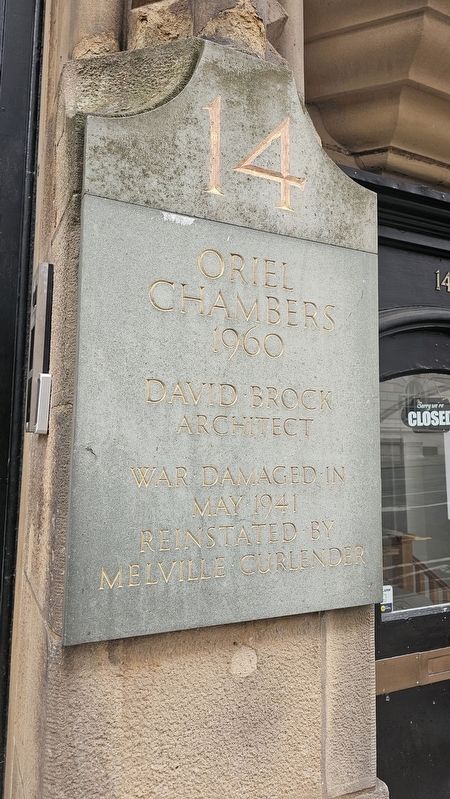 Oriel Chambers Marker, Side Two. Click for full size. Oriel Chambers Marker, Side Two image. Click for full size.