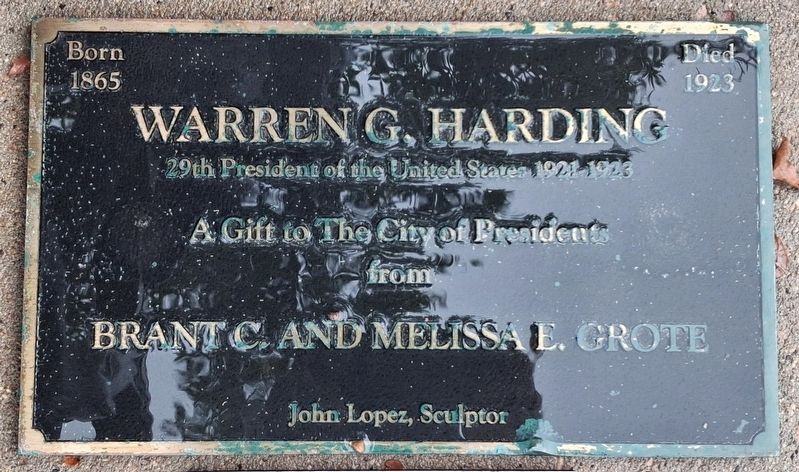 Warren G. Harding Marker image. Click for full size.