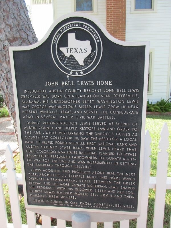 John Bell Lewis Home Marker image. Click for full size.