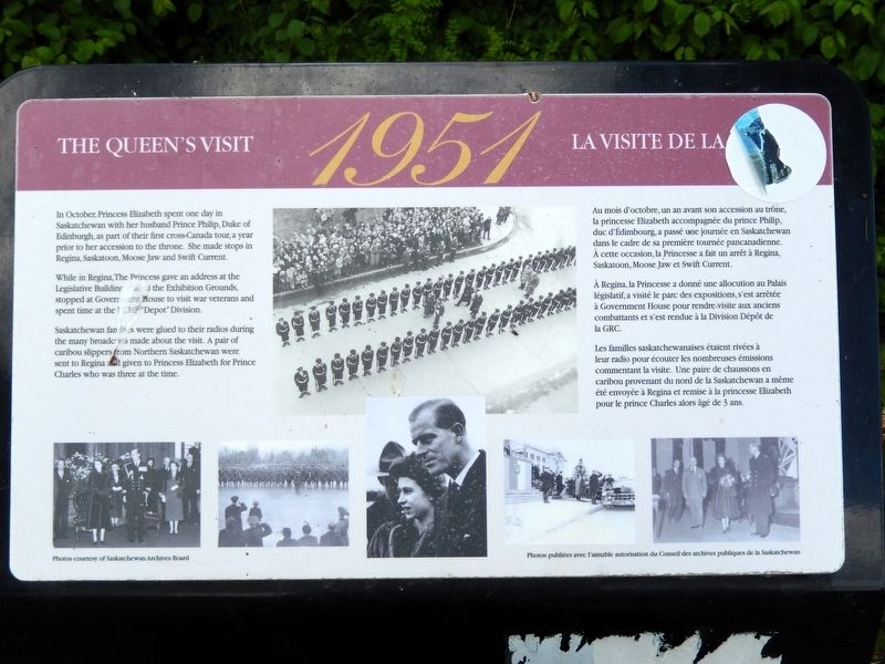 The Queen's Visit 1951 / La visite de la Reine 1951 Marker. Click for full size. The Queen's Visit 1951 / La visite de la Reine 1951 Marker image. Click for full size.