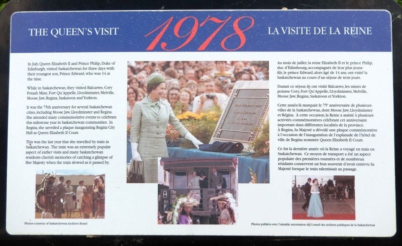 The Queen's Visit 1978 / La visite de la Reine 1978 Marker image. Click for full size.