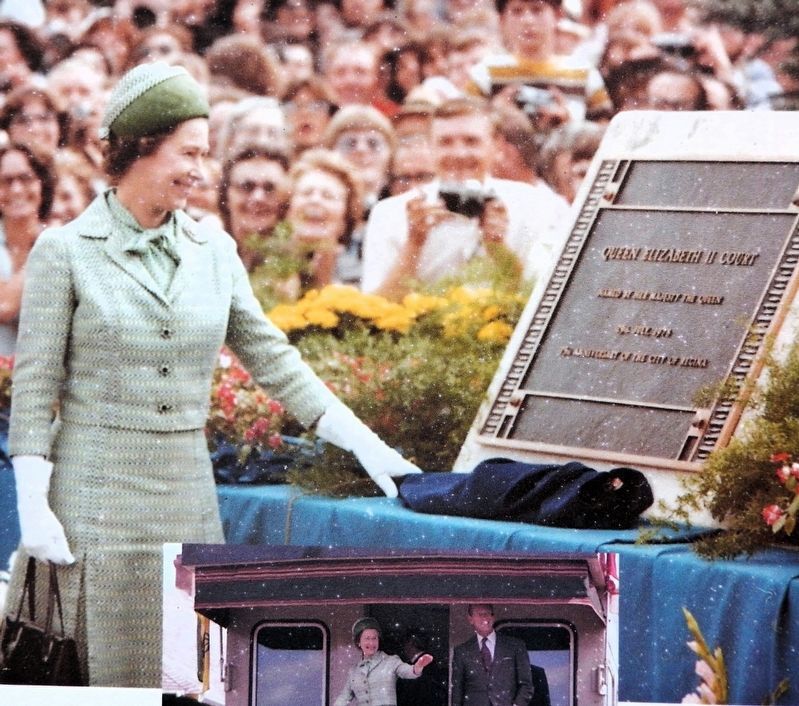 Marker detail: Queen Elizabeth II Court Inauguration image. Click for full size.