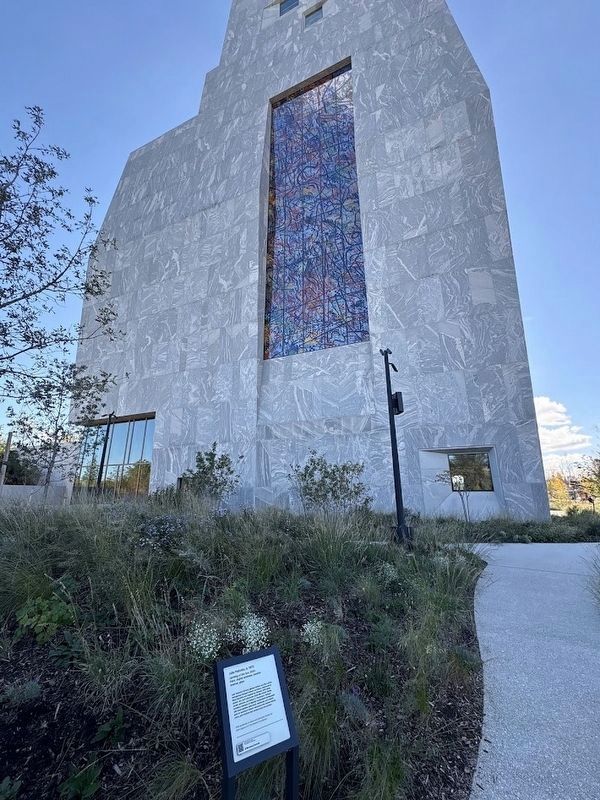 Julie Mehretu, b. 1970 Marker, near the window she designed at the Obama Center image. Click for full size.