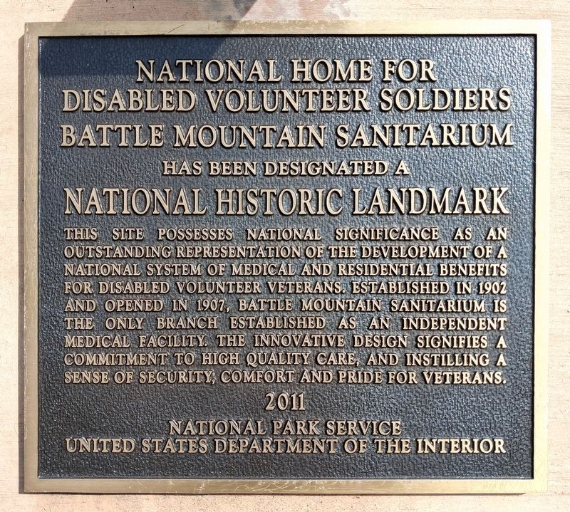 Battle Mountain Sanitarium NHL Marker image. Click for full size.