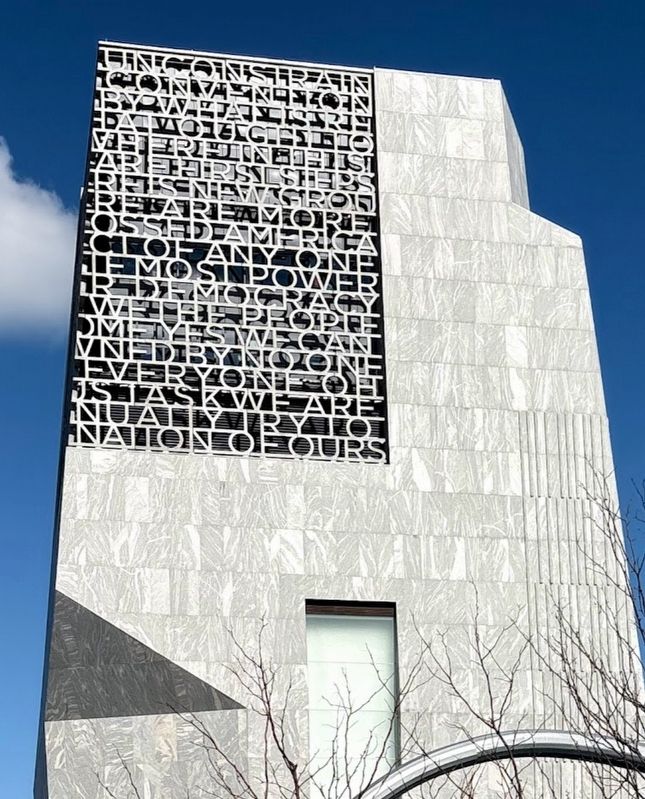 Words on the side of the Obama Center image. Click for full size.