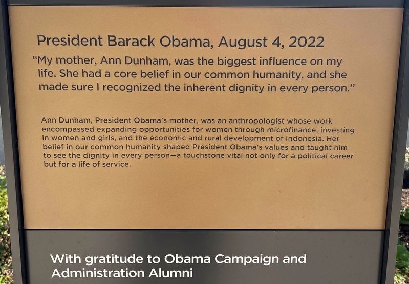 Ann Dunham Marker image. Click for full size.