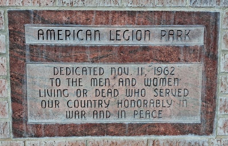 American Legion Park Marker image. Click for full size.