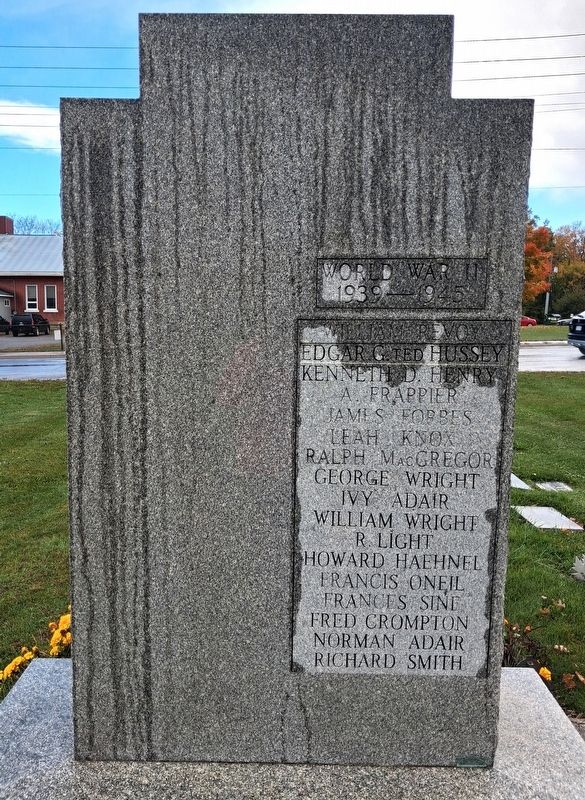 World Wars Memorial (back). Click for full size. World Wars Memorial (back) image. Click for full size.